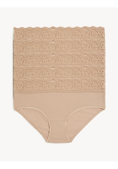 Marks & Spencer 5'li Dantel Detaylı Short Külot Seti T61005022M Bej