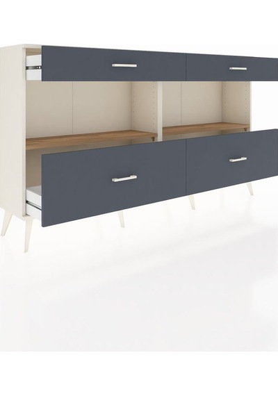 Arges Konsol 2 Raflı 4 Çekmeceli 176x30x99 Aytaşı-çam/antrasit Aytaşı-çam/antrasit