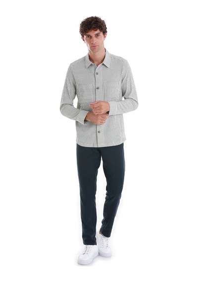 Hatemoğlu Yeşil Klasik Fit Çizgili Uzun Kollu Overshirt Gömlek Ceket 24d190000048 Ysc Yeşil Hatemoğlu Yeşil Klasik Fit Çizgili Uzun Kollu Overshirt Gömlek Ceket 24d190000048 Ysc Yeşil