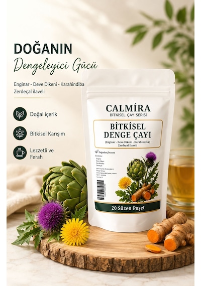 Calmira Enginar - Deve Dikeni - Karahindiba 20 Süzen Poşet Çay Bitkisel Denge Çayı