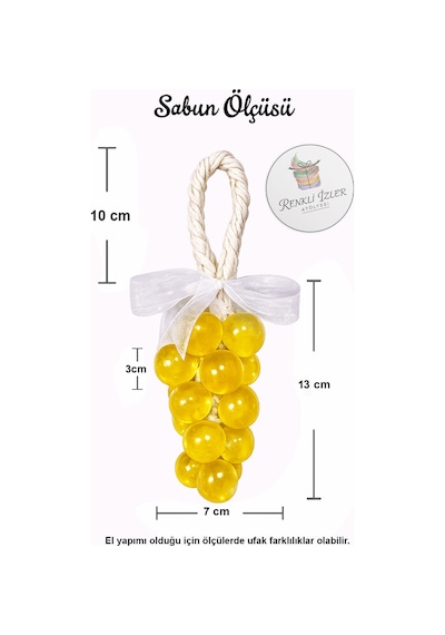 El Yapımı Üzüm Salkım Sabun İkili Set-sarı Ve Turuncu Kurdelalı Karışık Meyve