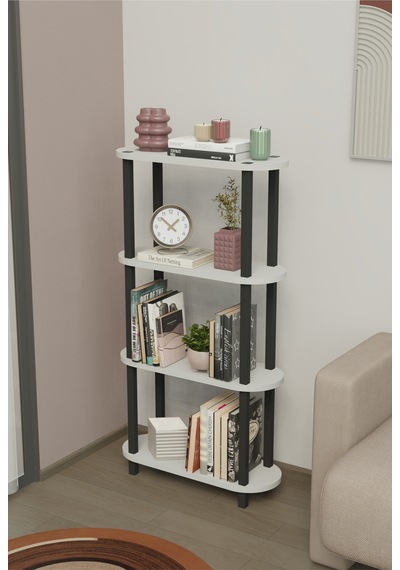 Soft 4 Katlı Modern Kitaplık Dekoratif Çok Amaçlı Kitaplık Ve Organizer Çok Raflı Düzenleyici - Beyaz Beyaz Soft 4 Katlı Modern Kitaplık Dekoratif Çok Amaçlı Kitaplık Ve Organizer Çok Raflı Düzenleyici - Beyaz Beyaz