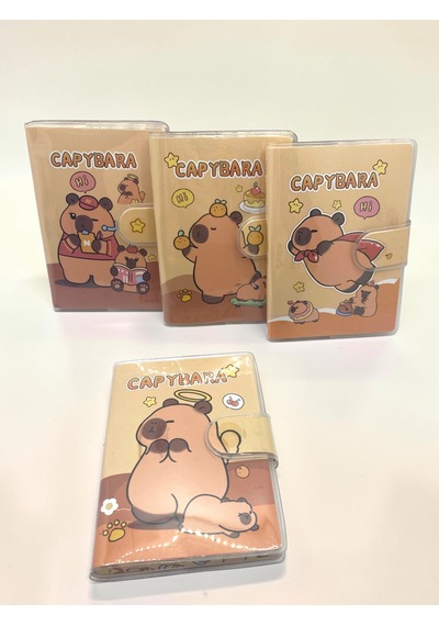 Capybara A7 Not Defteri , Çıt Çıtlı Cep Defteri - Melek Capybara Sarı