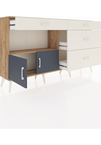 Arges Konsol Tek Raflı 4 Çekmeceli 2 Kapaklı 176x30x99 Çam-antras Çam-antrasit/aytaşı Arges Konsol Tek Raflı 4 Çekmeceli 2 Kapaklı 176x30x99 Çam-antras Çam-antrasit/aytaşı