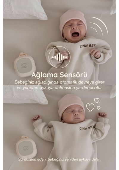 Plus 33 Sesli Ağlama Sensörlü Beyaz Gürültü Cihazı Bebek Uyku Arkadaşı Ayıcık Pembe