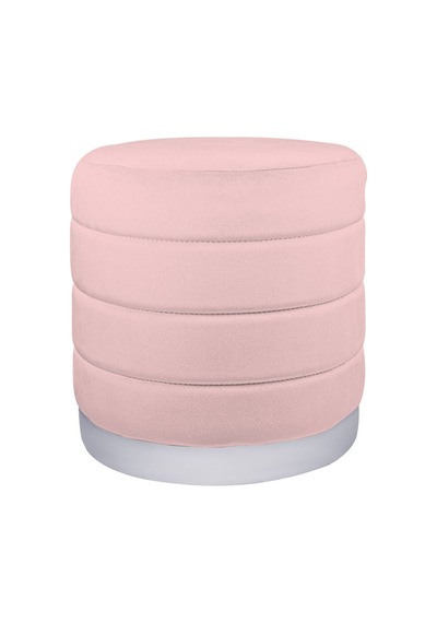 Lungo Roller Silver Kaplama Luxery Puf-pembe Babyface Kumaş Pofuduk Oturma Pufu&makyaj Pufu&bench