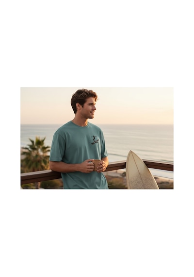 Urbantrendstore Unisex Minimal Sade Desen Basic Oversize Fit Rahat Geniş Salaş T-shirt Günlük Tişört Mint