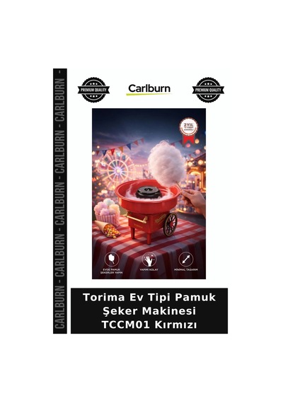 Premium Torima Ev Tipi Pamuk Şeker Makinesi Tccm01 Kırmızı Makine Araç Alternatif