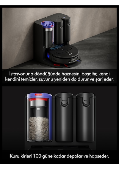 Dyson Spot+Scrub AI Islak ve Kuru Robot Süpürge Siyah