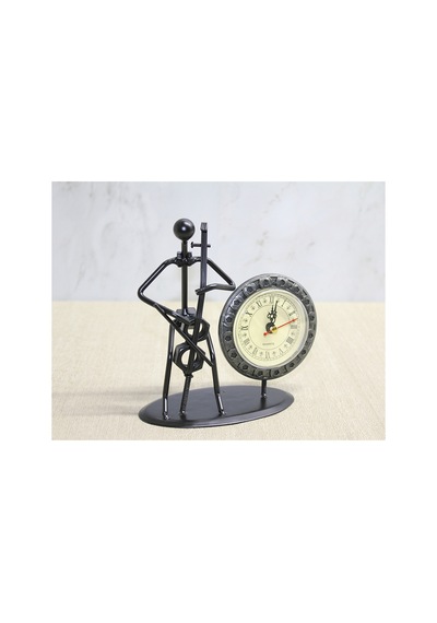 10 Adet Metal Saatli Keman Çalan Müzisyen Dekoratif Biblo Ve Masa Saati, Keman Figürü, Violinist Desk Clock