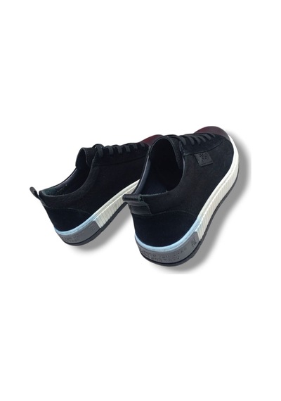 Growish Gr0265 Hakiki Deri & Nubuk Kaydırmaz Ray Taban Sneaker Ayakkabı Siyah