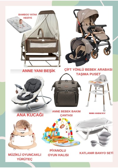 Turhanbebe Bebeğinizin Tüm İhtiyaçları Lüx Bebek Çeyiz Seti Plus Aktif Kahve