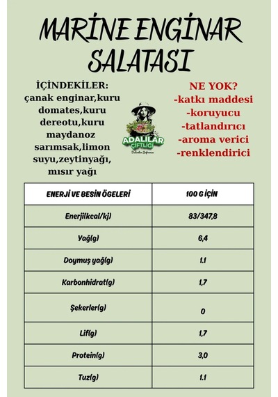 Günlük Sağlık Paketi 1l Damıtılmış Enginar Suyu + Marine Enginar Salatası