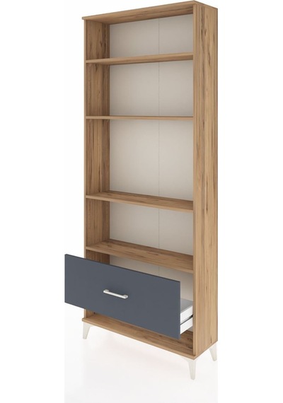 Arges Dolap 4 Raflı Tek Çekmeceli 88x30x221 Çam-antrasit Atlas Çam Arges Dolap 4 Raflı Tek Çekmeceli 88x30x221 Çam-antrasit Atlas Çam