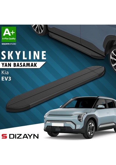S-dizayn Kia Ev3 Skyline Siyah Yan Basamak 183 Cm 2025 Üzeri A+ Kalite