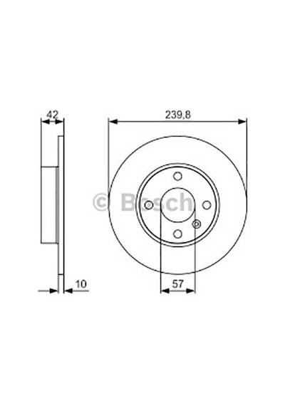 Opel Astra H 1.4 2004-2005 Bosch Arka Disk 240mm 4 Bijon 2 Adet