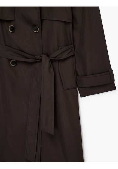Koton Uzun Kollu Yakası Süet Görünümlü Kemerli Kruvaze Oversize Gabardin Trençkot Kahverengi 6sak00002pw Kahve Koton Uzun Kollu Yakası Süet Görünümlü Kemerli Kruvaze Oversize Gabardin Trençkot Kahverengi 6sak00002pw Kahve
