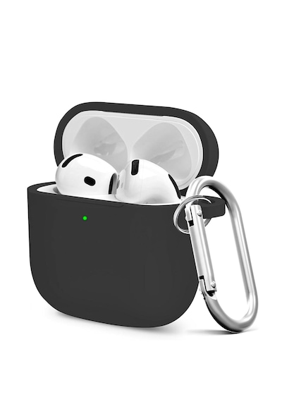 Apple Uyumlu AirPods 4. Nesil Soft Silikon Kılıf Düz Renkler Siyah