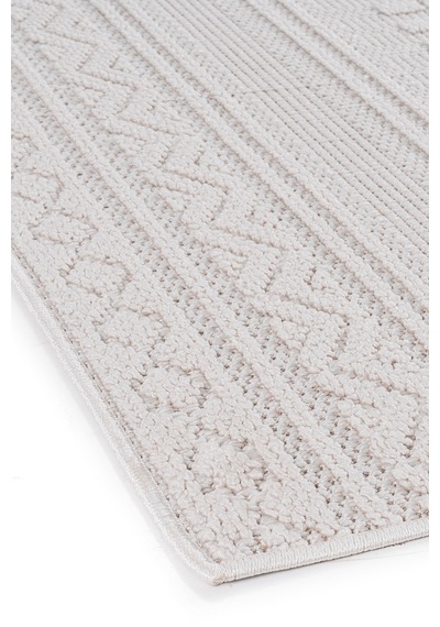 İskandinav Modern Tasarım Sisal Bukle Özel Ölçü Salon Oturma Odası Koridor Halısı Krem Geokrem