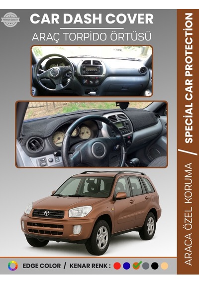 Toyota Rav4 2000-2005 Torpido Örtüsü Ön Panel Torpido Koruma Tam Uyum Kolay Montaj - 345 Stiloto