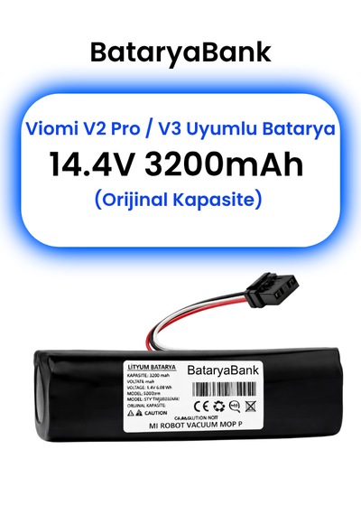 Viomi V2 Pro Uyumlu Batarya 3200mah  Kapasite Robot Süpürge Pili Li-ion Pil