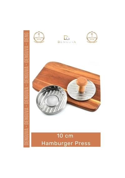 Köftekalıbı Profesyonel Metal Ahşap Saplı Gurme Köfte Şekillendirici Izgara 10 Cm Hamburger Press Çok Renkli