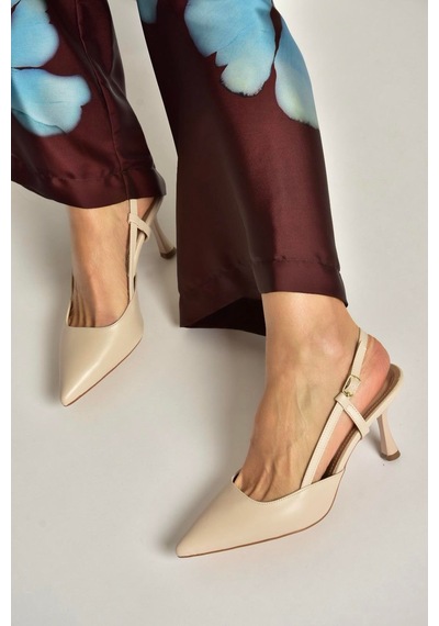 Fox Shoes U480441109 Ten İnce Topuklu Kadın Abiye Ayakkabı Ten