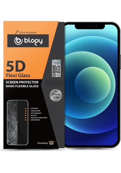 Buff Blogy Apple Uyumlu   iPhone 12 Mini Flexi 5D Ekran Koruyucu (464203430)