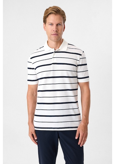 Back And Bond Regular Fit Düğmeli Polo Yaka Tişört Beyaz Back And Bond Regular Fit Düğmeli Polo Yaka Tişört Beyaz