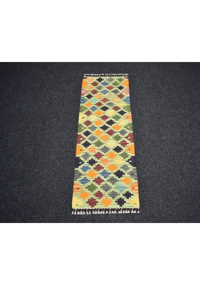 Zehra Abla Halı Yeni El Dokuma Cerit Yörükleri Meşhed İran Mini Yolluk Yün Kilim 7223 Çok Renkli