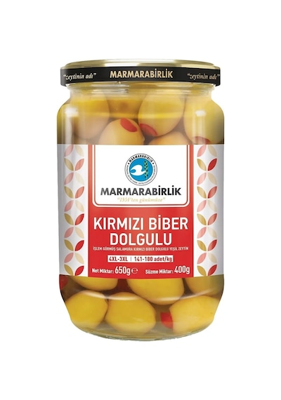 Marmarabirlik Yeşil Zeytin 400 Gr Cam Biberli-çizik-kırma-kokteyl 4 Lü Karma Paket