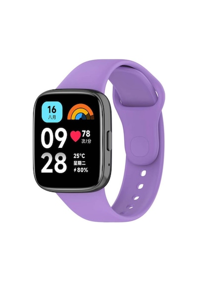 Xiaomi Redmi Watch 3 Active Uyumlu Kordon Ayarlanabilir Soft Yüzey Yumuşak Silikon Kayış Lila