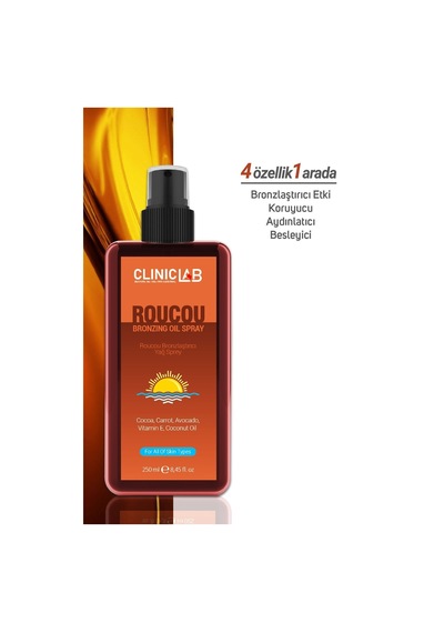 Roucou Bronzlaştırıcı Yağ Sprey 250 Ml