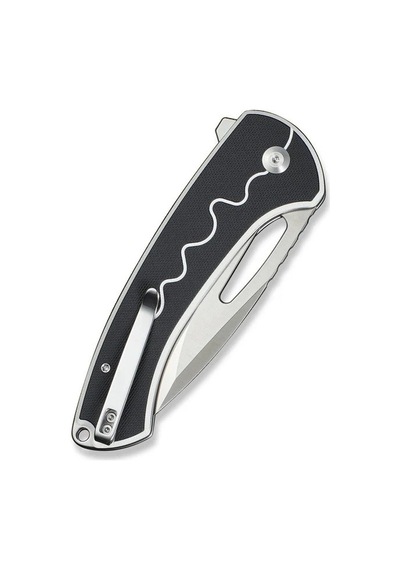Sencut Squiggy White / Black G10 Handle Satin Finished 9cr18mov Blade Kamp Çakı Siyah - Beyaz