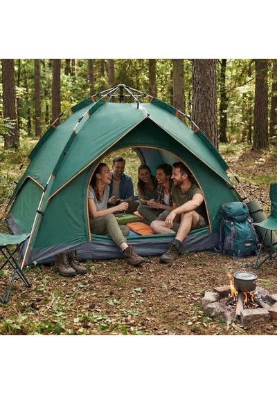6 Kişilik Otomatik Kamp Çadırı Çift Katmanlı, Suya Dayanıklı, Hızlı Kurulum Outdoor Aile Ve Doğa Çok Renkli