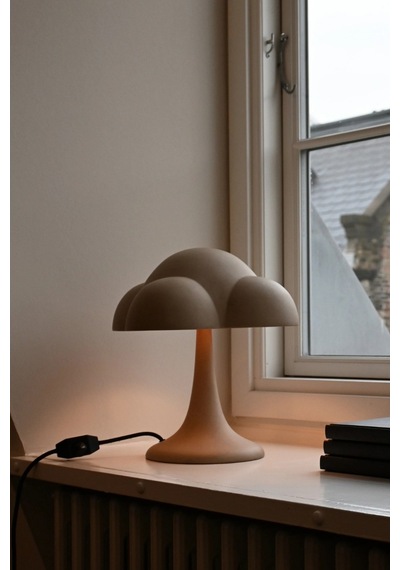101 Copenhagen Fungus Sand, Dekoratif Tasarım Retro Seramik Masa Lambası Bej