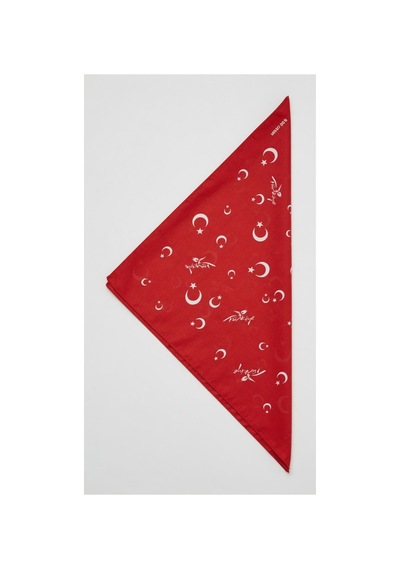 Mollycrush Unisex Kırmızı Türkiye Logolu Ay Yıldızlı Bandana Günlük Saç Aksesuarı, Boyunluk Ve Etkinlik Fuları Türkiye Logolu Ay Yıldızlı