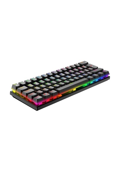 60% Kablolu Rgb Mekanik Oyuncu Klavyesi, 62 Tuşlu Türkçe Q Siyah