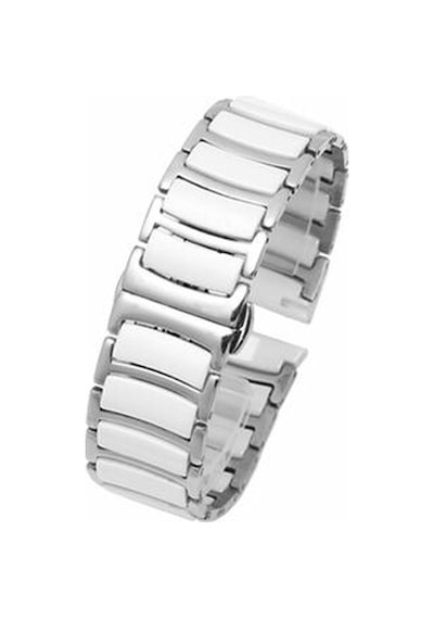 Samsung Galaxy Uyumlu  Watch 46mm 22mm Seramik Metal Kordon - Beyaz-gümüş