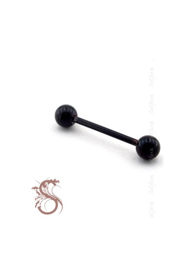 Top Uçlu Vücut Piercing 25 Mm Siyah Renk Kulak P355 Siyah