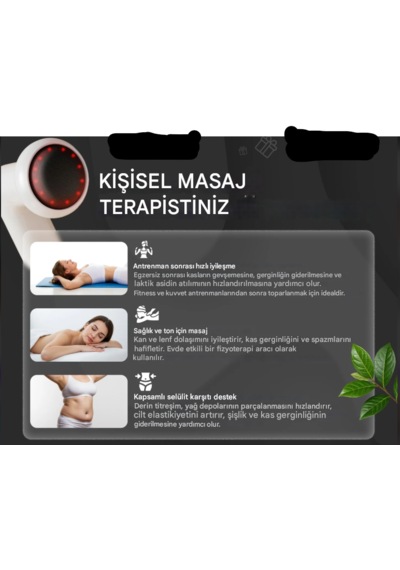 5 Başlıklı 6 Kademeli 3 Fonksiyonlu Şarjlı Tüm Vucut İçin Masaj Aleti Özel Antiselülit Masaj Cihazı Vücut  Beyaz
