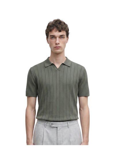 Anthony Jackson Premium Erkek Triko Polo Yaka T-shirt Ravello Haki