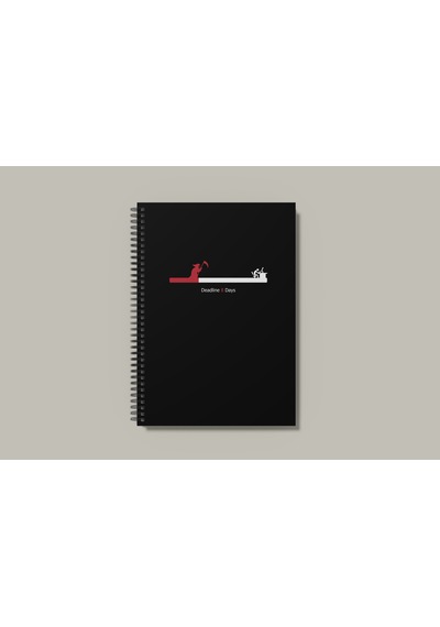 Notebook for Developers - Deadline - Siyah - Kısmi Lak'lı Sert Mukavva Kapak - 100 Yaprak - Kareli - Spiralli Defter