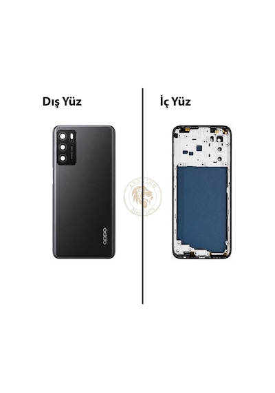 Oppo A16 Siyah  Lensli Orta Kasa Full Kasa Kapak Gövde Housing Çok Renkli