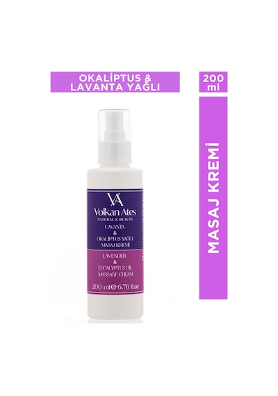 Volkan Ates Natural & Beauty Lavanta & Okaliptus Yağlı Masaj Kremi 200 ML