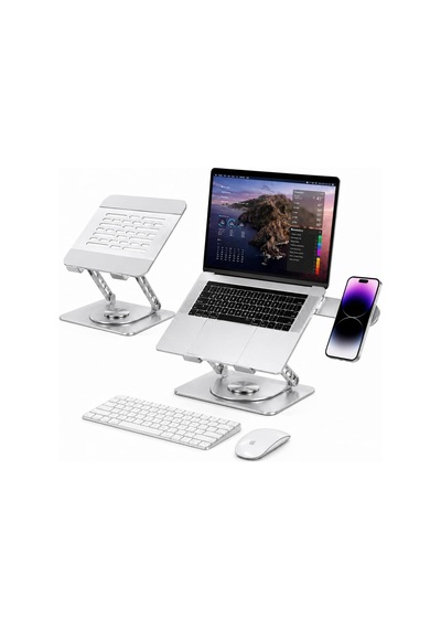 Lexroo Laptop Stand Karbon Çelik 360 Döner Ergonomik Yükseklik Ayarlı Soğutucu Magsafe Uyumlu