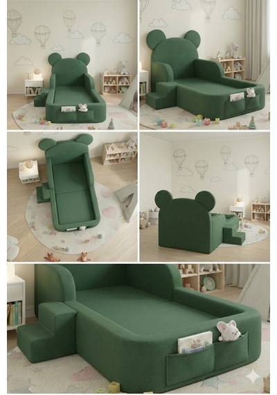 Luxury Tedyy Baza Ve Başlıklı Montessori Full Sünger Yatak Seti 70 x 130 CM