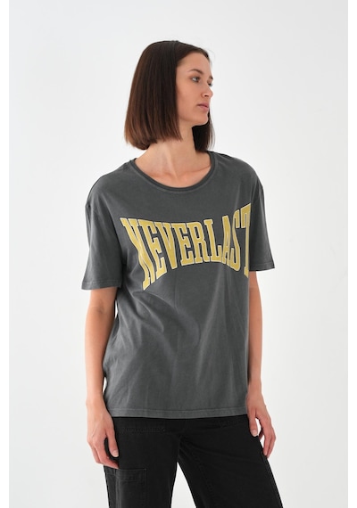 Alexandergardı Baskılı Antrasit Basic T-shirt Gri