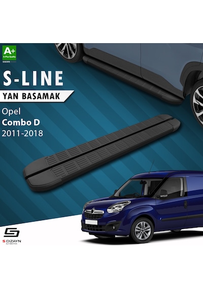 S-dizayn Opel Combo D Uzun Şase S-line Siyah Yan Basamak 223 Cm 2011-2018 A+ Kalite