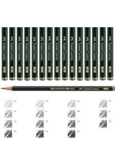 Faber-Castell 9000 3B Dereceli Kurşun Kalem Yeşil Renk